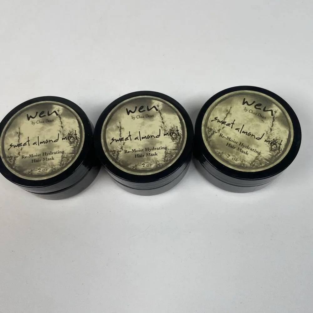 Wen Sweet Almond Mint ReMoist Intensive Hair Treatment 2 Oz Travel- 3 Jars